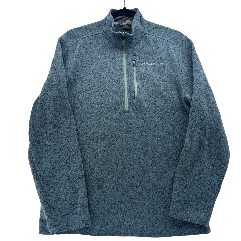 Eddie Bauer Men's M Blue Quarter Zip Pullover‎ Sweater Outdoor Casual Classic